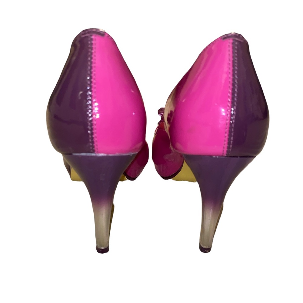Poetic License Summer Bloom Floral Patent Leather Embellished Lucite Heels - 6.5 - Picture 11 of 16